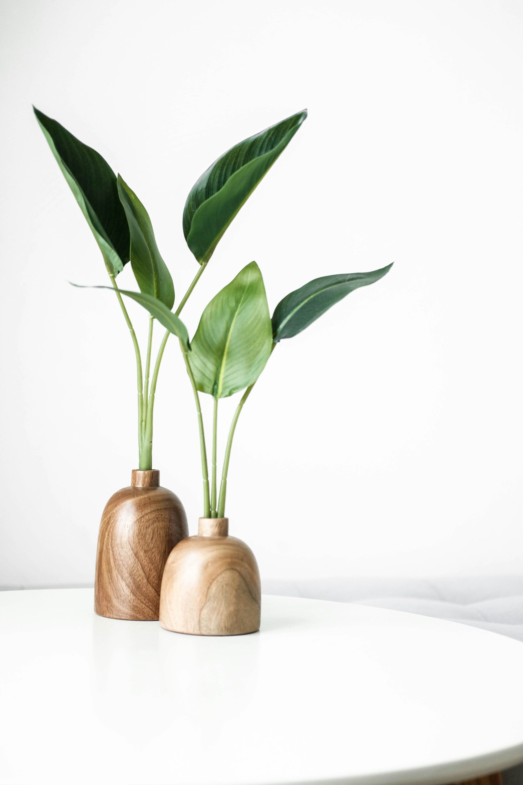 Wooden vases made from natural plywood used for modern home decor